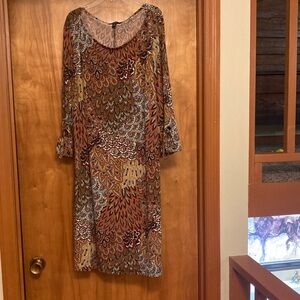 Women’s - Size 2XL - MSK Long Sleeve Multicolor Paisley Dress